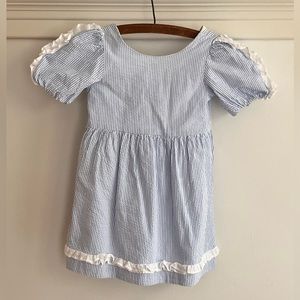 Janie and Jack Blue and White Seersucker Dress size 4